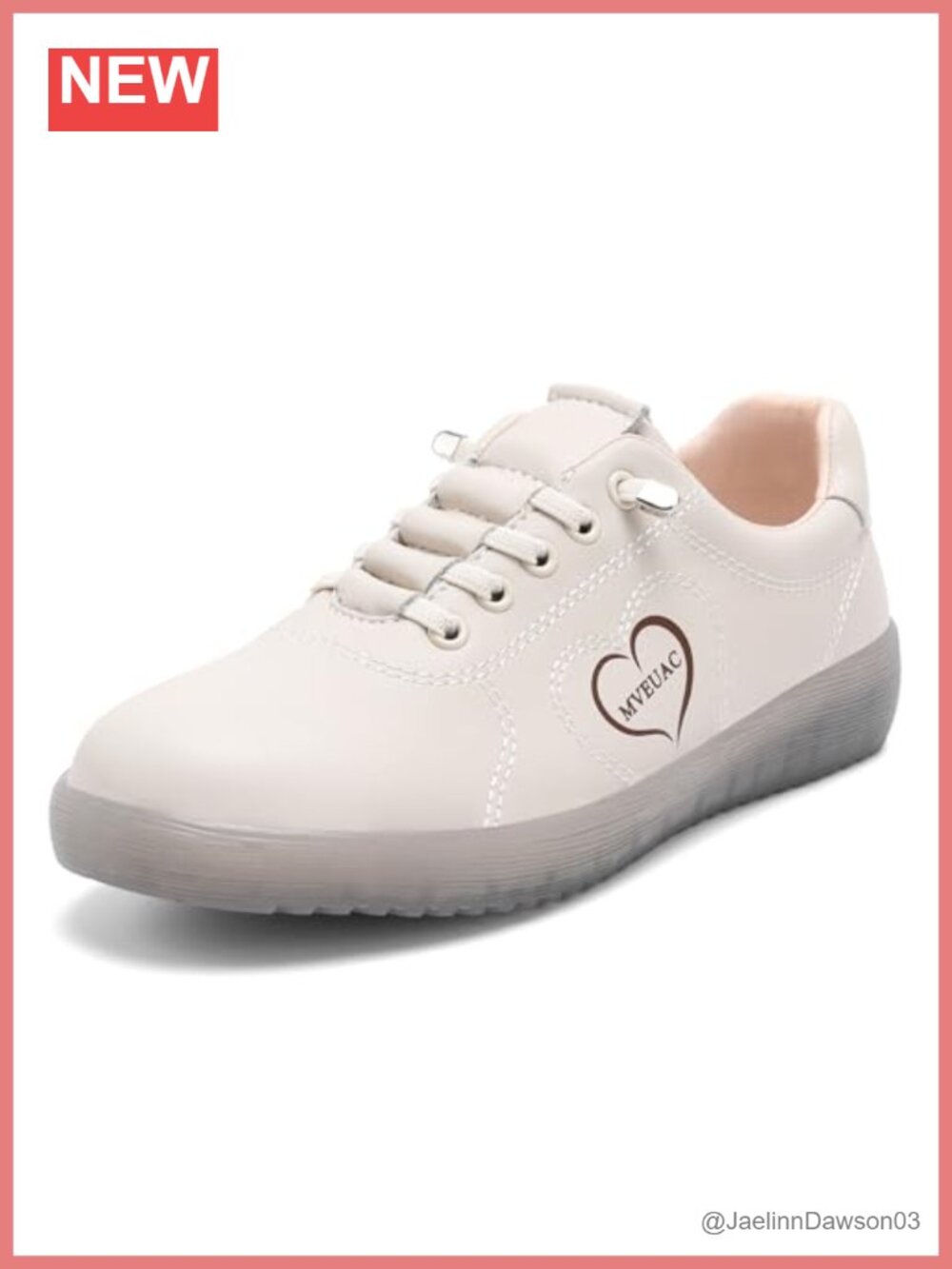 Women's Leather Fashion Sneakers, Comfortable Flat Heel Walking Shoes Non-Slip